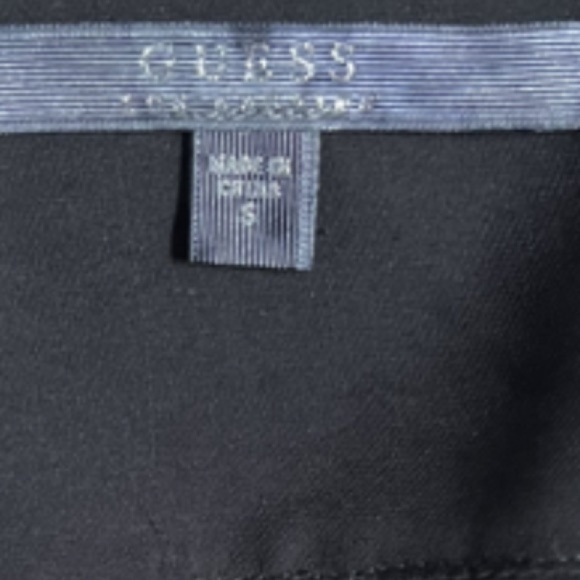 GUESS BLACK LONG SLEEVE BLOUSE TO WITH RUFFLES AND CUTOUT SIZE SMALL - Picture 4 of 5